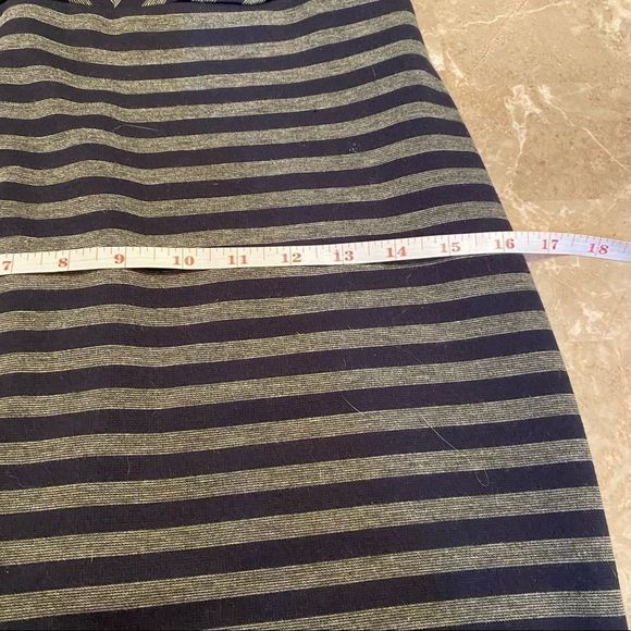 Merona women’s sleeveless striped navy and grey size extra small. Zipper back - Picture 6 of 7